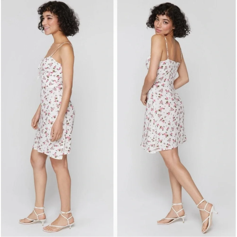 Spiritual Gangster NWT Pink and green floral rose Garden print mini dress XL - Picture 12 of 12